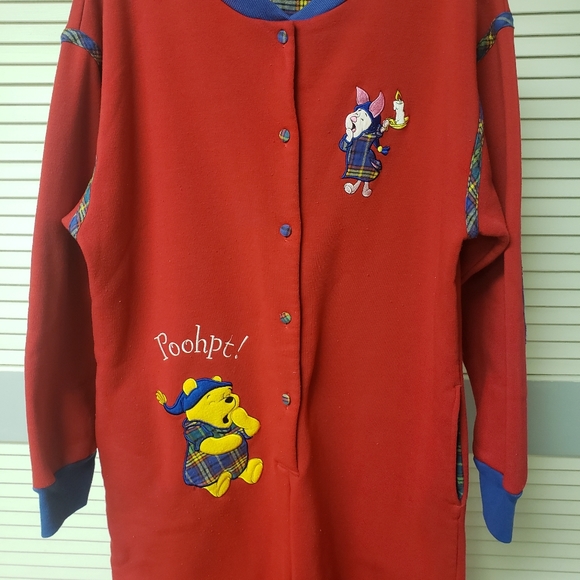 DISNEY Pooh Red M Soft Pajama One-piece sleepwear - Picture 3 of 6